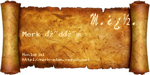 Merk Ádám névjegykártya