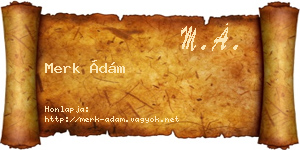 Merk Ádám névjegykártya